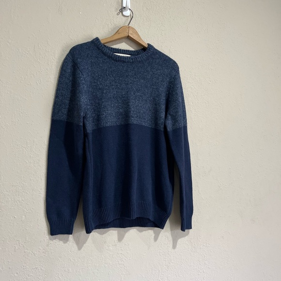 Blue Two Tone Mens Sweater - Picture 2 of 5